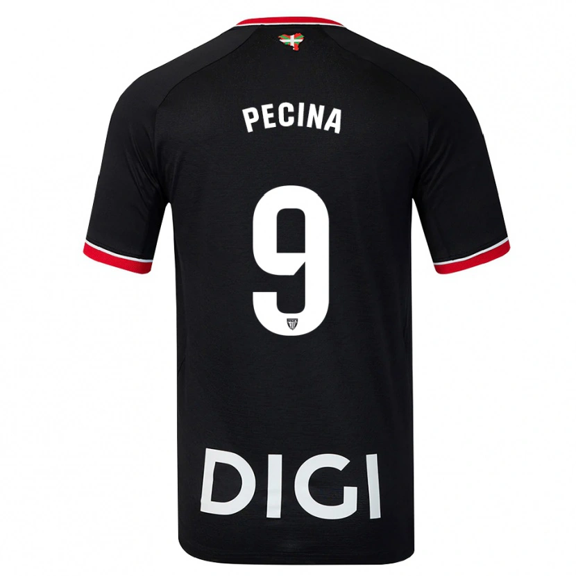 Danxen Kvinder Ander Peciña #9 Sort Hvid Rød Udebane Spillertrøjer 2026/27 Trøje T-Shirt