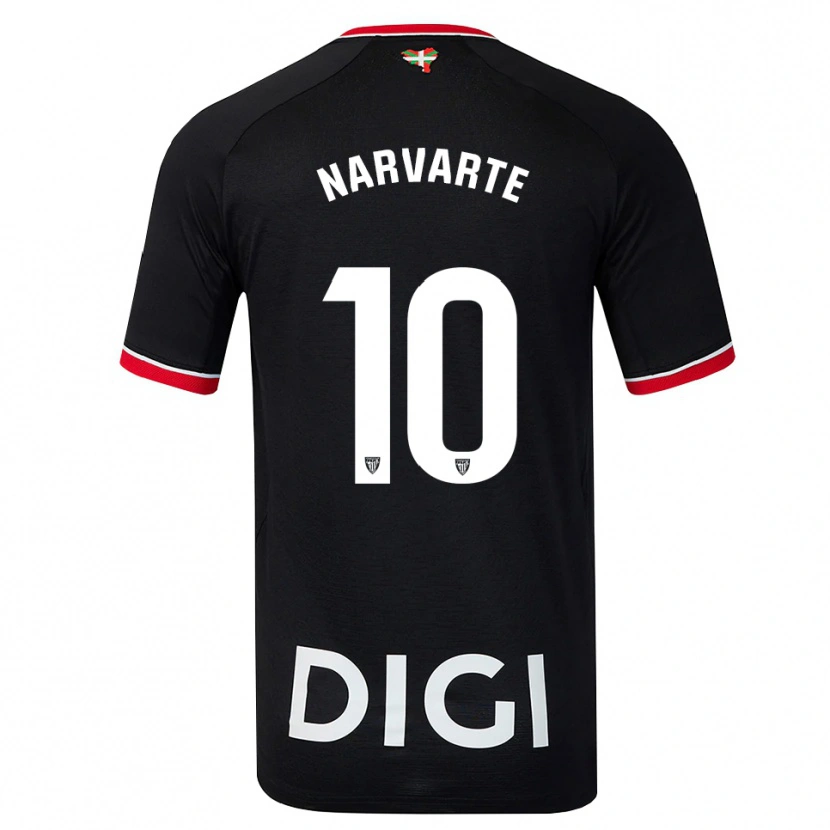 Danxen Kvinder Danel Narvarte #10 Sort Hvid Rød Udebane Spillertrøjer 2026/27 Trøje T-Shirt