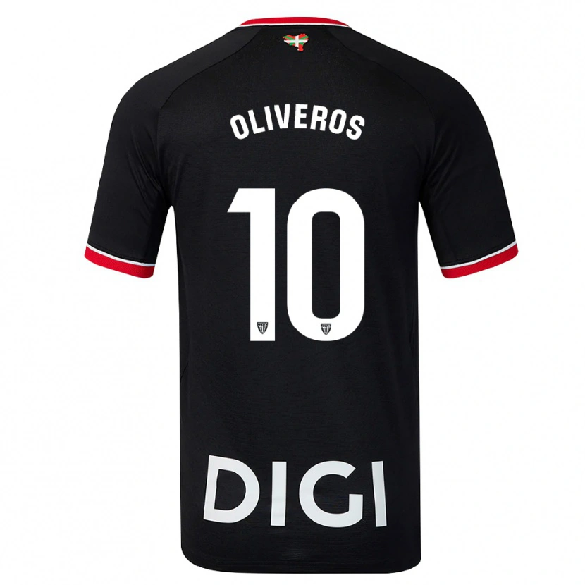 Danxen Kvinder Aimar Oliveros #10 Sort Hvid Rød Udebane Spillertrøjer 2026/27 Trøje T-Shirt