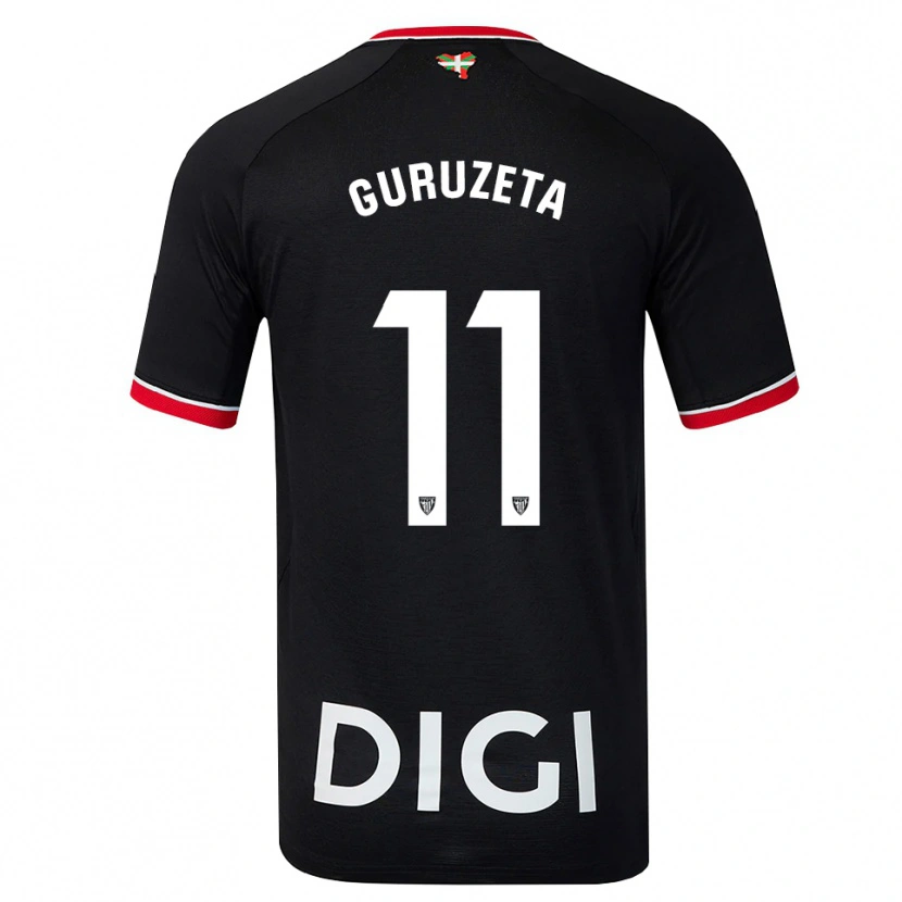Danxen Kvinder Gorka Guruzeta #11 Sort Hvid Rød Udebane Spillertrøjer 2026/27 Trøje T-Shirt