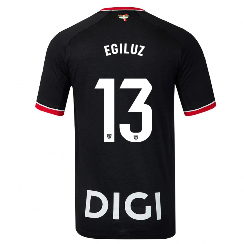 Danxen Kvinder Unai Egiluz #13 Sort Hvid Rød Udebane Spillertrøjer 2026/27 Trøje T-Shirt