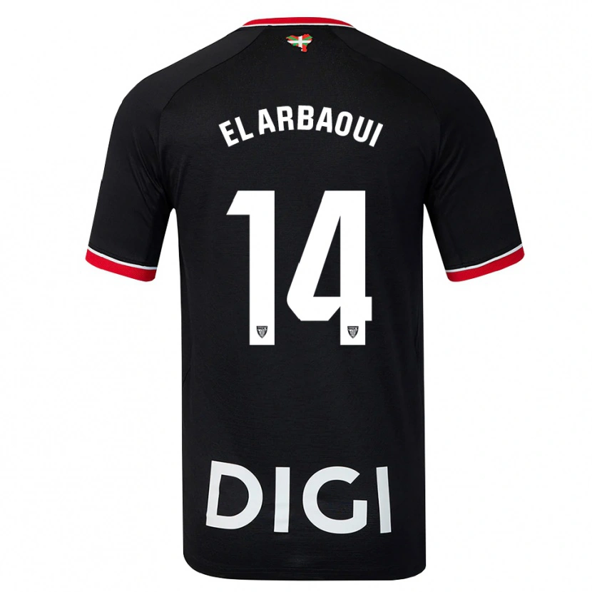 Danxen Kvinder Ilyas El Arbaoui #14 Sort Hvid Rød Udebane Spillertrøjer 2026/27 Trøje T-Shirt