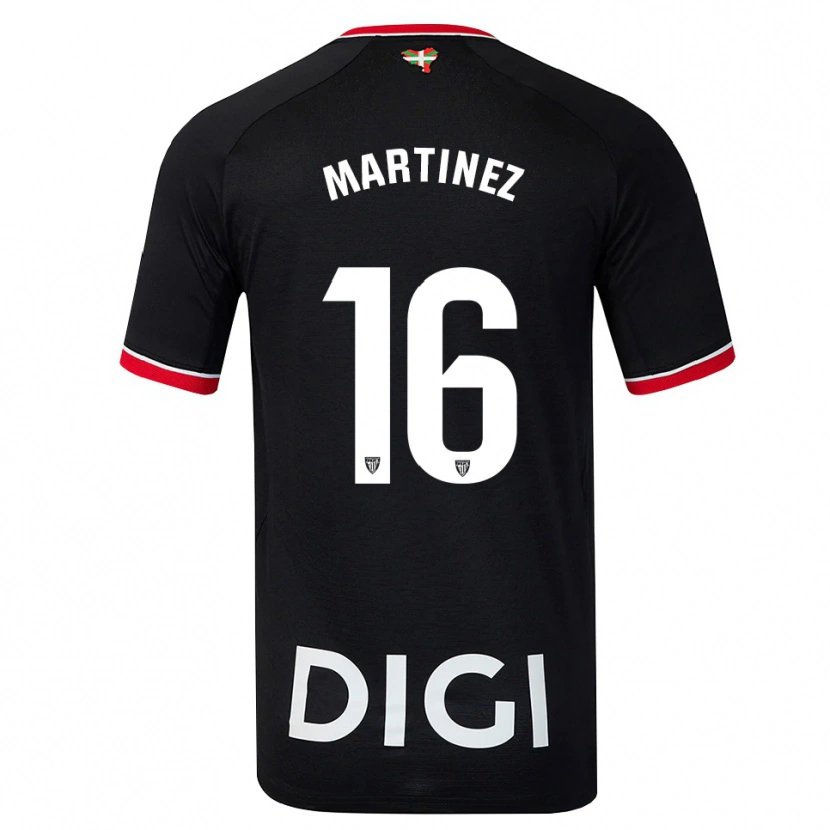 Danxen Kvinder Pablo Martínez #16 Sort Hvid Rød Udebane Spillertrøjer 2026/27 Trøje T-Shirt