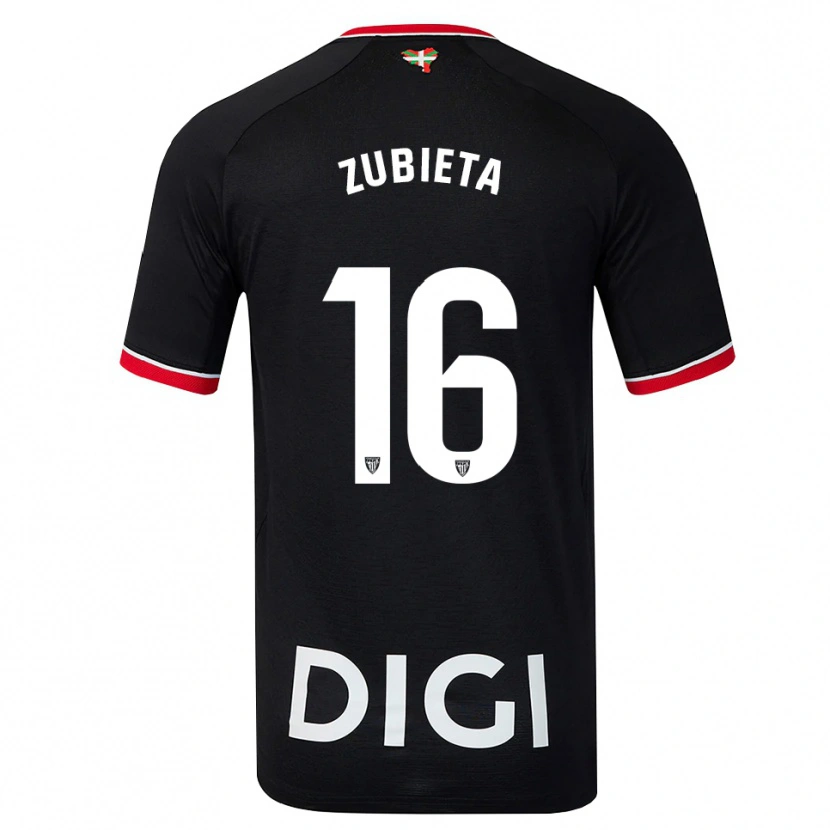 Danxen Kvinder Maite Zubieta Arambarri #16 Sort Hvid Rød Udebane Spillertrøjer 2026/27 Trøje T-Shirt