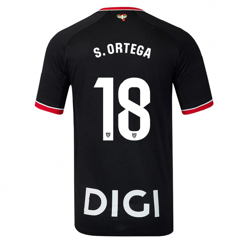 Danxen Kvinder Sara Ortega Ruiz #18 Sort Hvid Rød Udebane Spillertrøjer 2026/27 Trøje T-Shirt