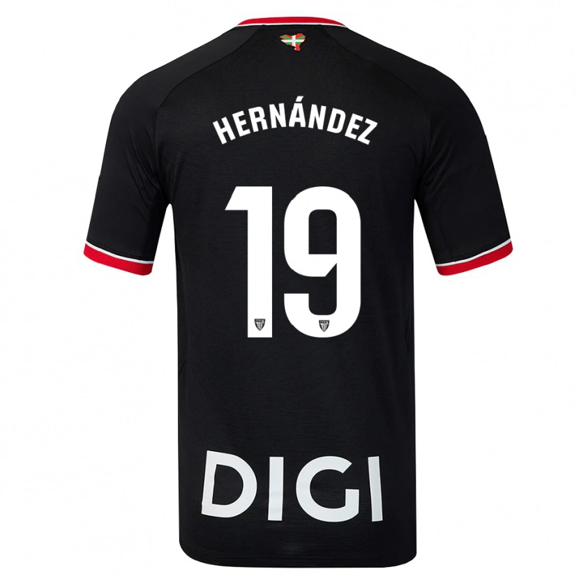 Danxen Kvinder Egoitz Hernández #19 Sort Hvid Rød Udebane Spillertrøjer 2026/27 Trøje T-Shirt