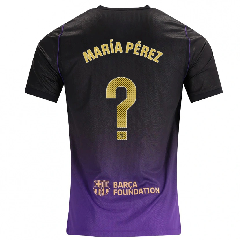 Danxen Kvinder María Pérez #0 Lilla Gul Sort Udebane Spillertrøjer 2026/27 Trøje T-Shirt