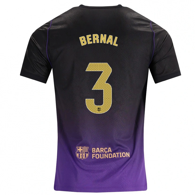 Danxen Kvinder Lucas Bernal #3 Lilla Gul Sort Udebane Spillertrøjer 2026/27 Trøje T-Shirt