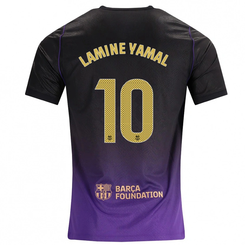 Danxen Kvinder Lamine Yamal #10 Lilla Gul Sort Udebane Spillertrøjer 2026/27 Trøje T-Shirt