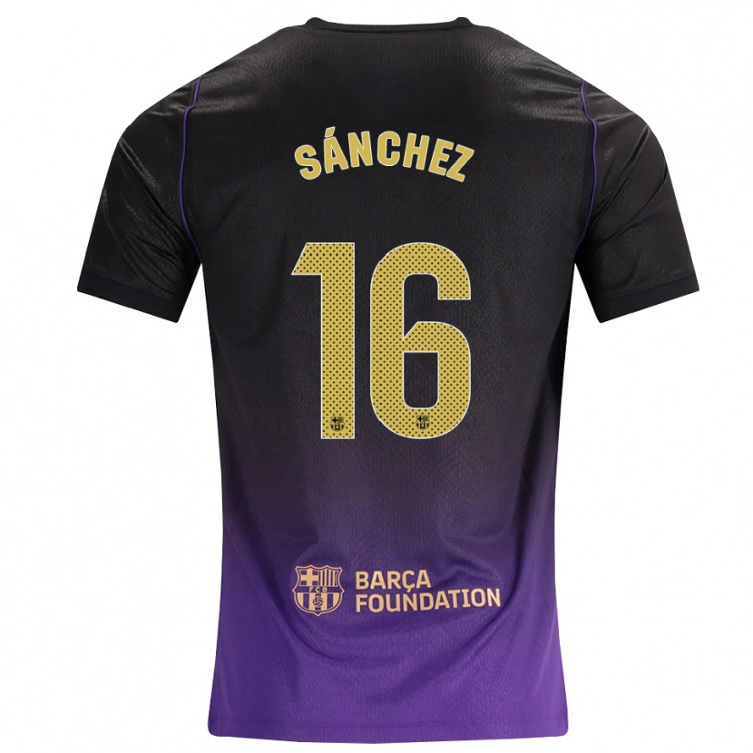 Danxen Kvinder Edu Sánchez #16 Lilla Gul Sort Udebane Spillertrøjer 2026/27 Trøje T-Shirt