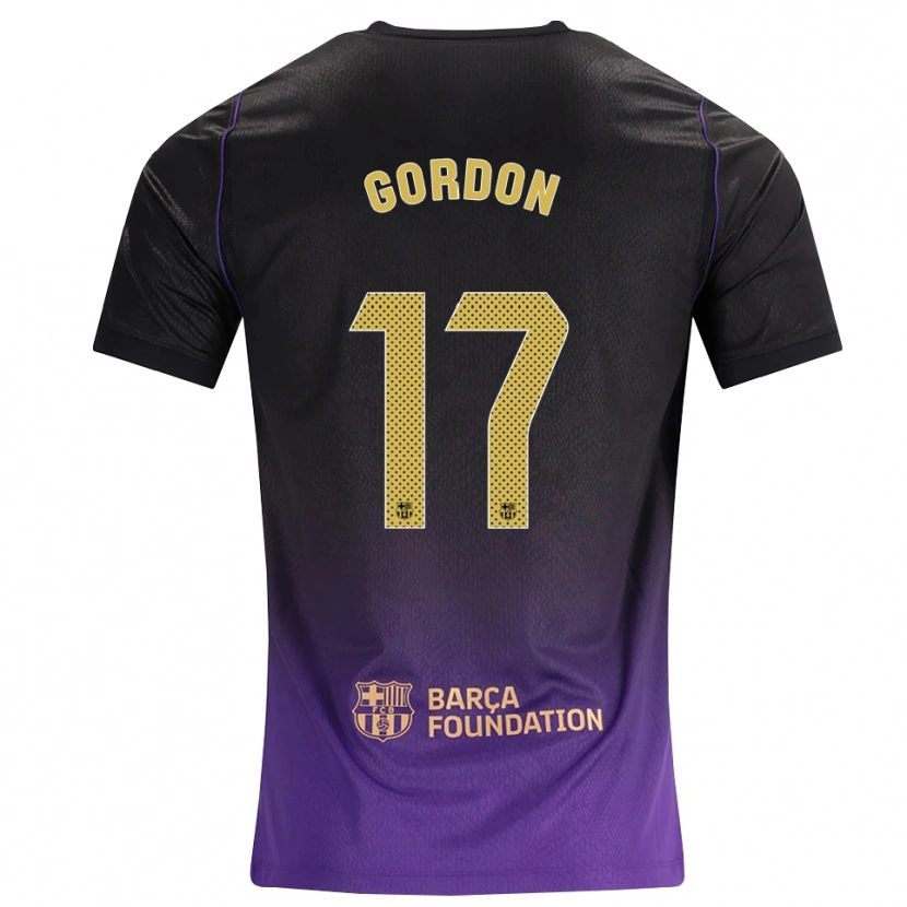 Danxen Kvinder Anthony Gordon #17 Lilla Gul Sort Udebane Spillertrøjer 2026/27 Trøje T-Shirt