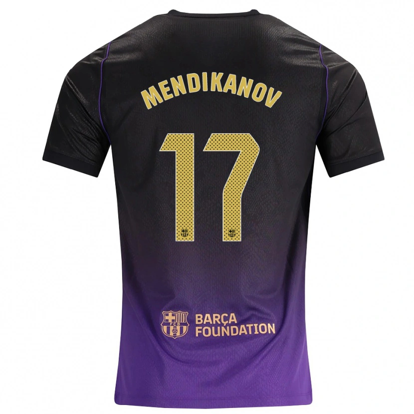 Danxen Kvinder Karim Mendikanov #17 Lilla Gul Sort Udebane Spillertrøjer 2026/27 Trøje T-Shirt
