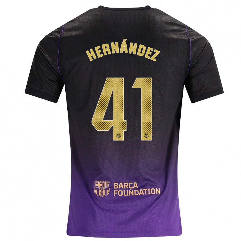 Danxen Kvinder Juan Hernández #41 Lilla Gul Sort Udebane Spillertrøjer 2026/27 Trøje T-Shirt