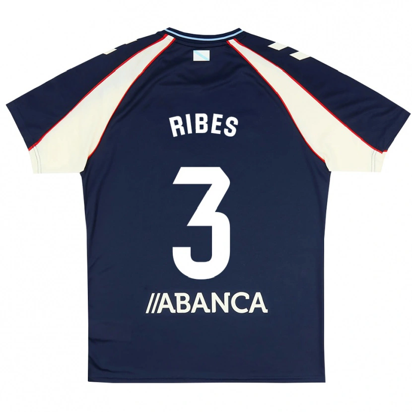 Danxen Kvinder Kike Ribes #3 Kongeblå Rød Hvid Udebane Spillertrøjer 2026/27 Trøje T-Shirt
