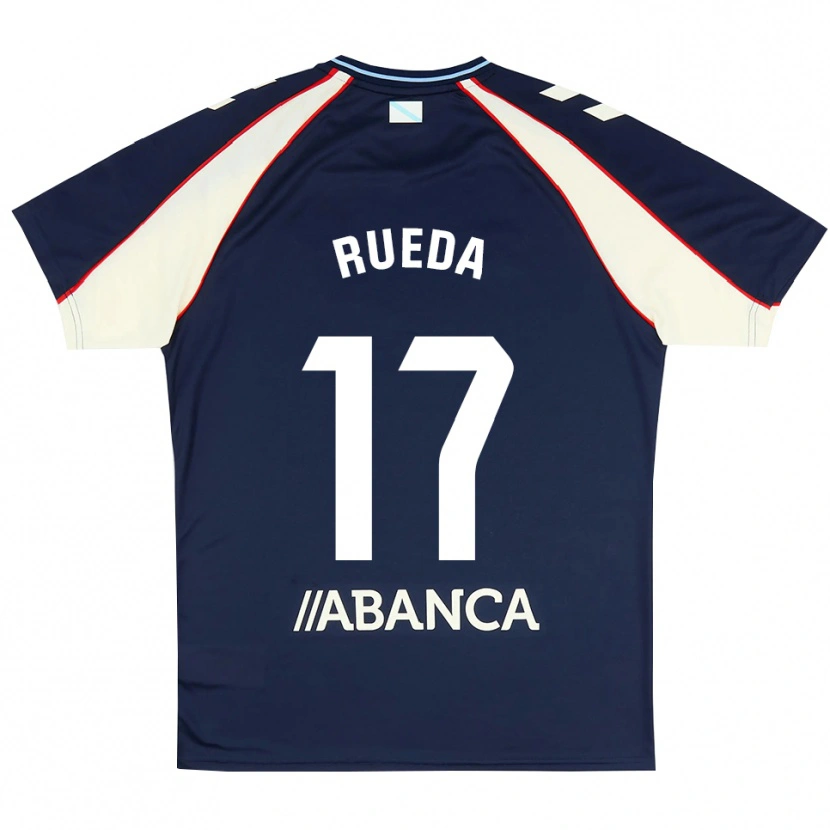 Danxen Kvinder Javi Rueda #17 Kongeblå Rød Hvid Udebane Spillertrøjer 2026/27 Trøje T-Shirt