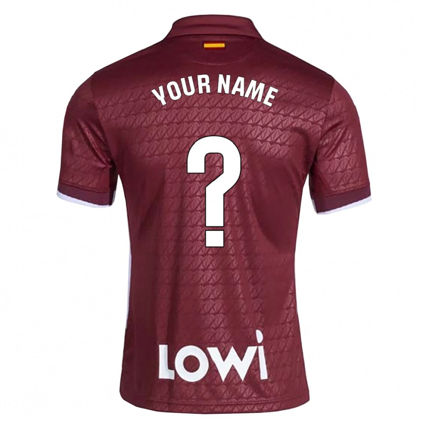 Danxen Kvinder Dit Navn #0 Mørkerød Hvid Udebane Spillertrøjer 2026/27 Trøje T-Shirt