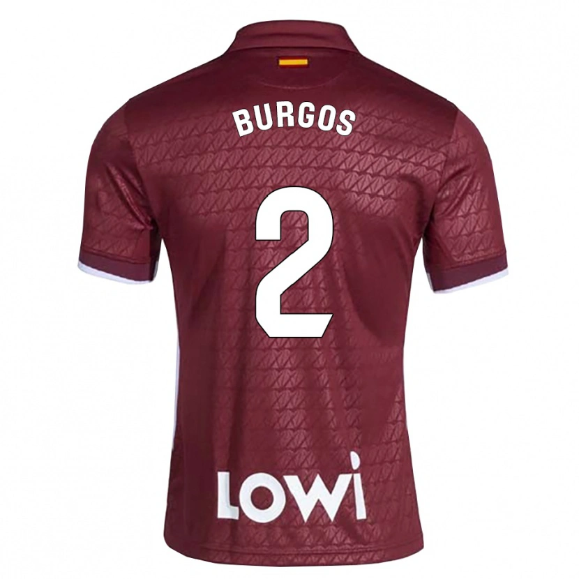 Danxen Kvinder Curro Burgos #2 Mørkerød Hvid Udebane Spillertrøjer 2026/27 Trøje T-Shirt