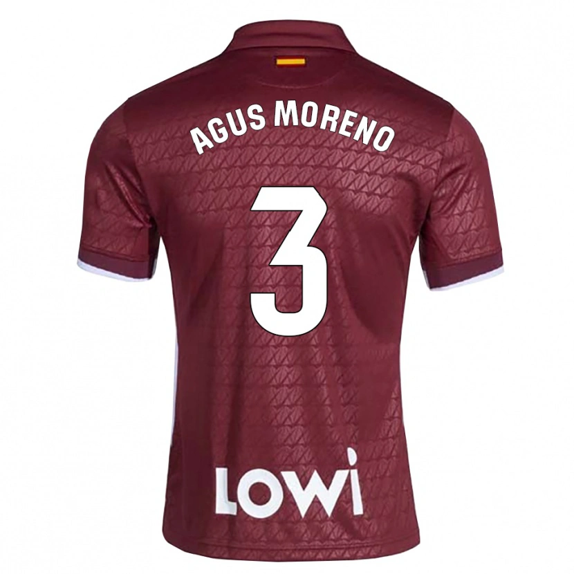 Danxen Kvinder Agus Moreno #3 Mørkerød Hvid Udebane Spillertrøjer 2026/27 Trøje T-Shirt