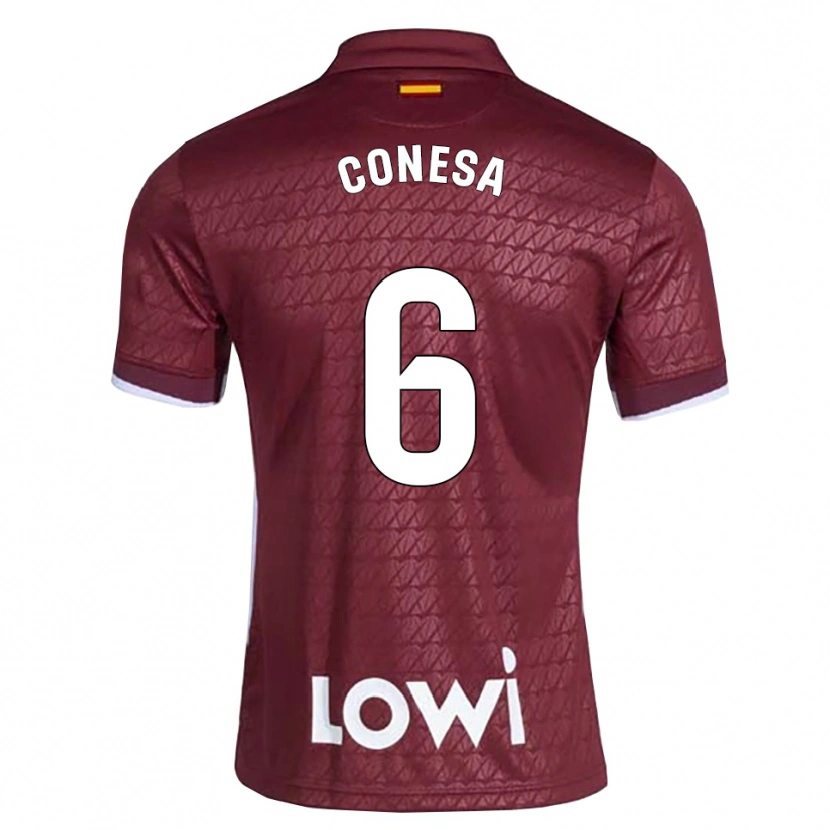 Danxen Kvinder Nico Conesa #6 Mørkerød Hvid Udebane Spillertrøjer 2026/27 Trøje T-Shirt