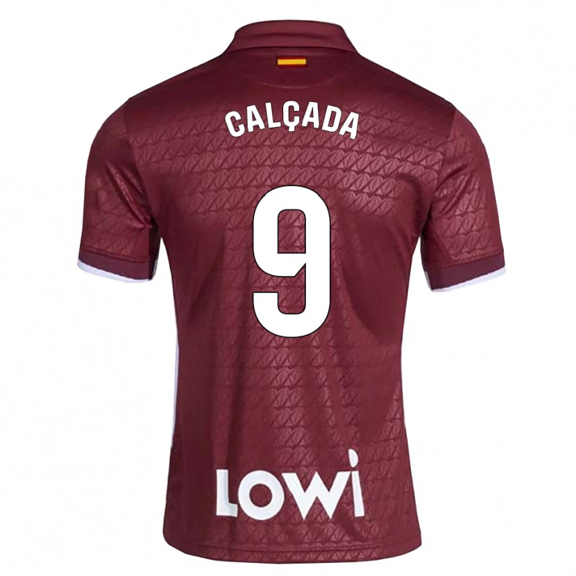 Danxen Kvinder Gonzalo Calçada #9 Mørkerød Hvid Udebane Spillertrøjer 2026/27 Trøje T-Shirt