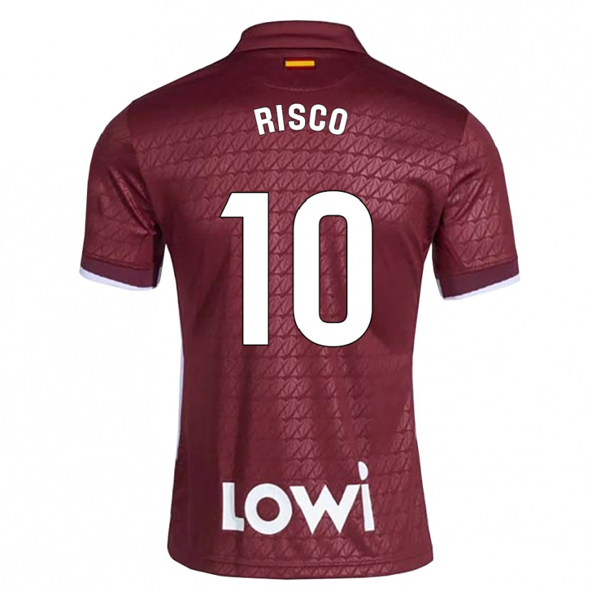 Danxen Kvinder Alberto Risco #10 Mørkerød Hvid Udebane Spillertrøjer 2026/27 Trøje T-Shirt