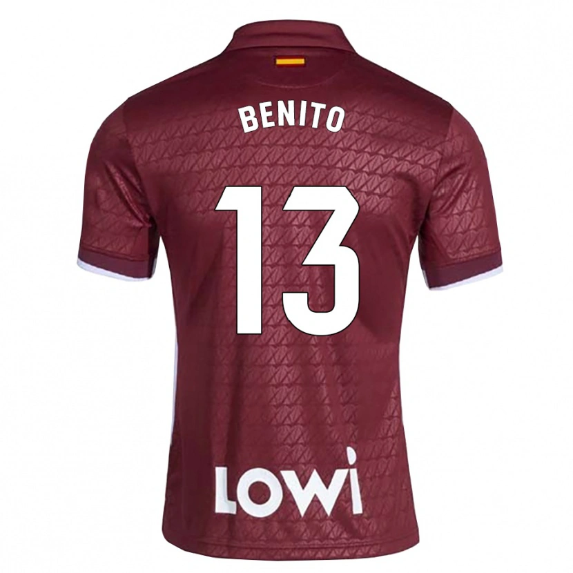 Danxen Kvinder Jorge Benito #13 Mørkerød Hvid Udebane Spillertrøjer 2026/27 Trøje T-Shirt
