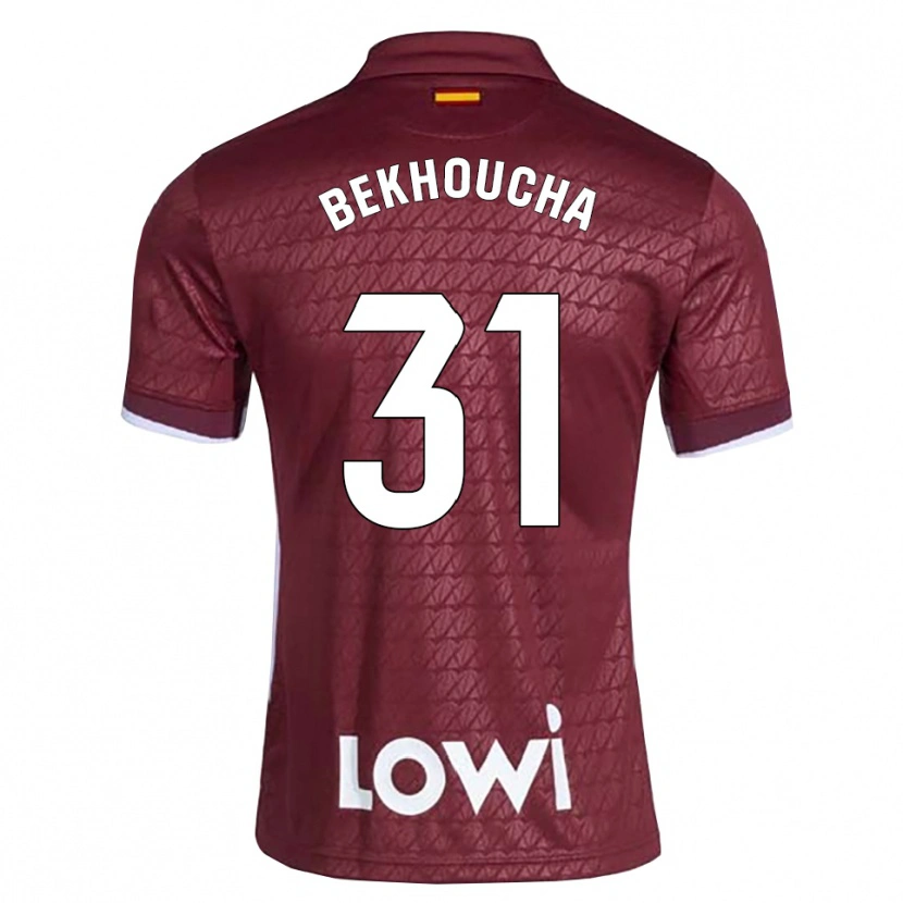Danxen Kvinder Ismael Bekhoucha #31 Mørkerød Hvid Udebane Spillertrøjer 2026/27 Trøje T-Shirt