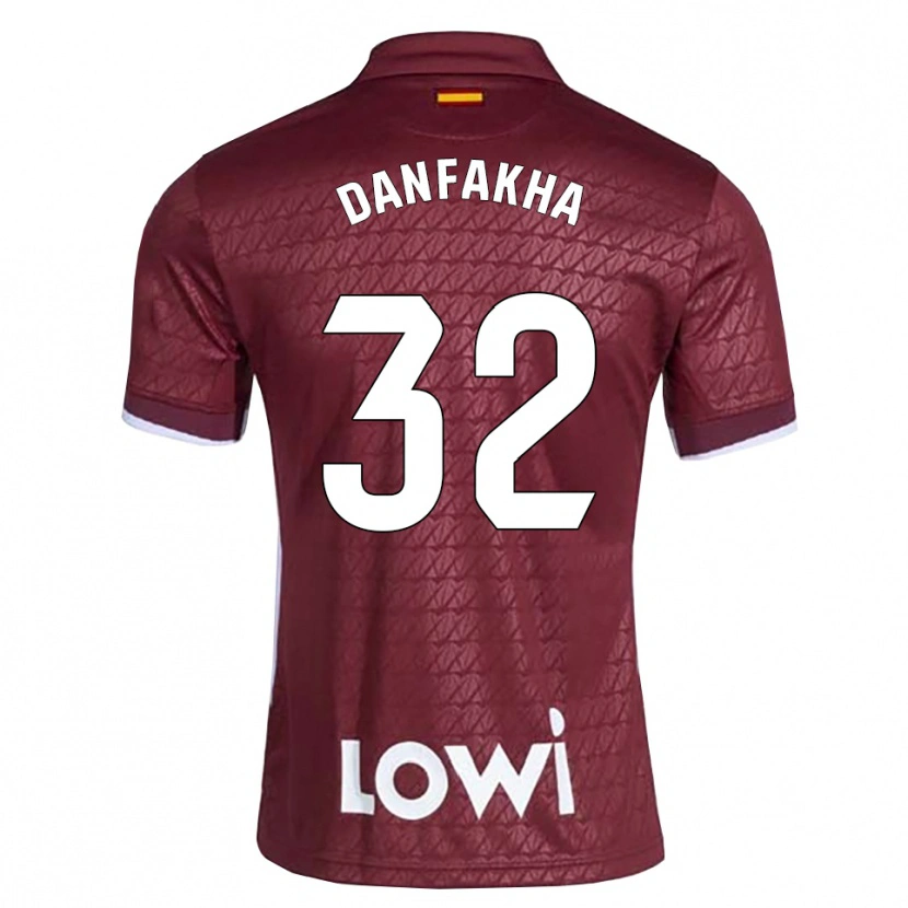 Danxen Kvinder Ibrahima Danfakha #32 Mørkerød Hvid Udebane Spillertrøjer 2026/27 Trøje T-Shirt