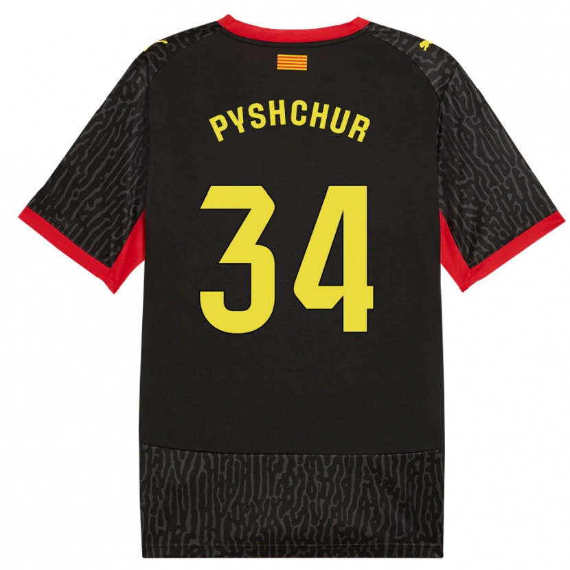 Danxen Kvinder Oleksandr Pyshchur #34 Sort Gul Rød Udebane Spillertrøjer 2026/27 Trøje T-Shirt