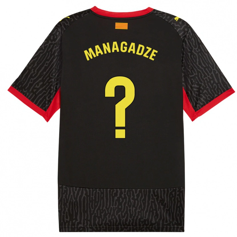 Danxen Kvinder Luka Managadze #0 Sort Gul Rød Udebane Spillertrøjer 2026/27 Trøje T-Shirt