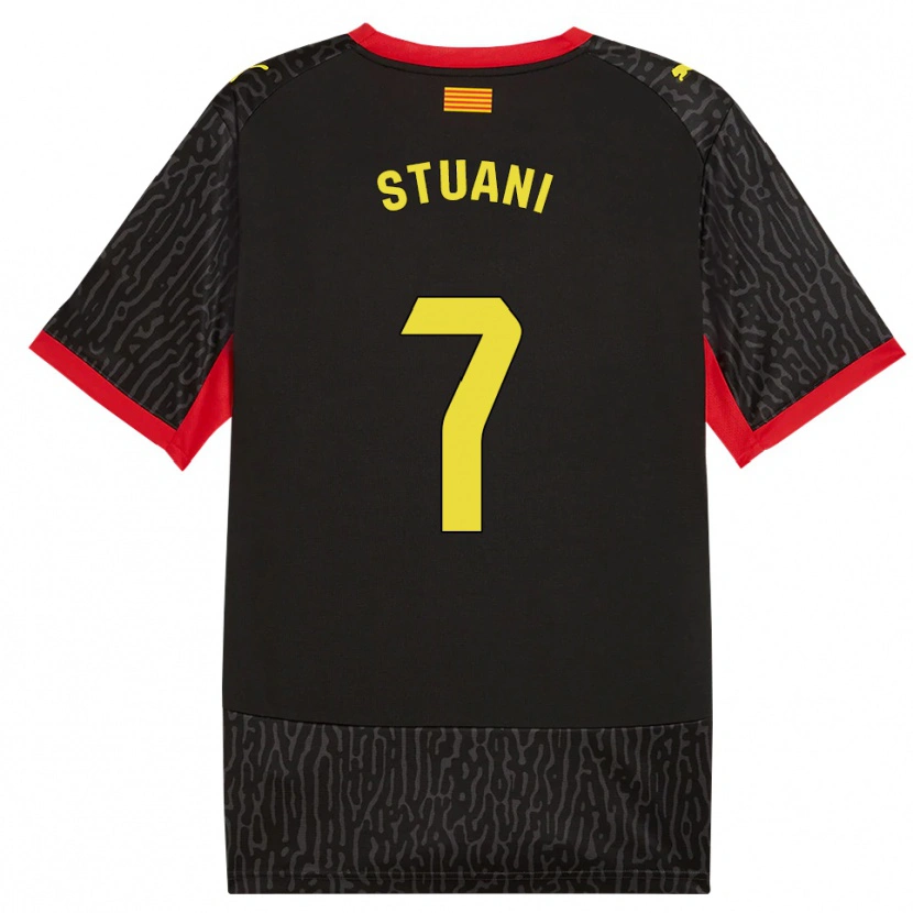Danxen Kvinder Cristhian Stuani #7 Sort Gul Rød Udebane Spillertrøjer 2026/27 Trøje T-Shirt