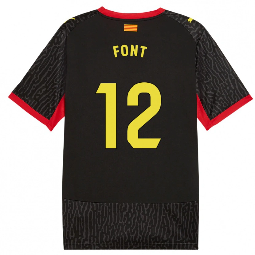 Danxen Kvinder Jordi Font #12 Sort Gul Rød Udebane Spillertrøjer 2026/27 Trøje T-Shirt
