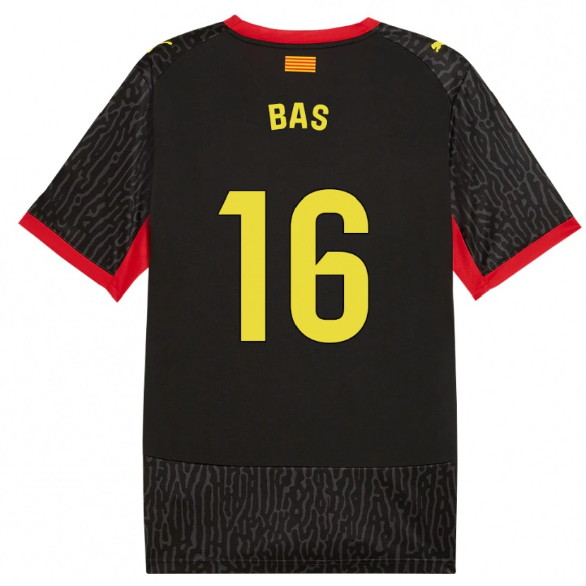 Danxen Kvinder Jordi Bas #16 Sort Gul Rød Udebane Spillertrøjer 2026/27 Trøje T-Shirt