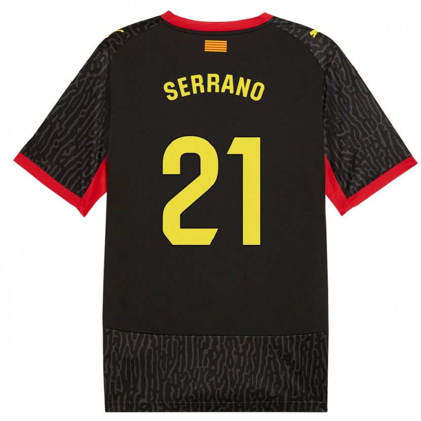 Danxen Kvinder Ot Serrano #21 Sort Gul Rød Udebane Spillertrøjer 2026/27 Trøje T-Shirt