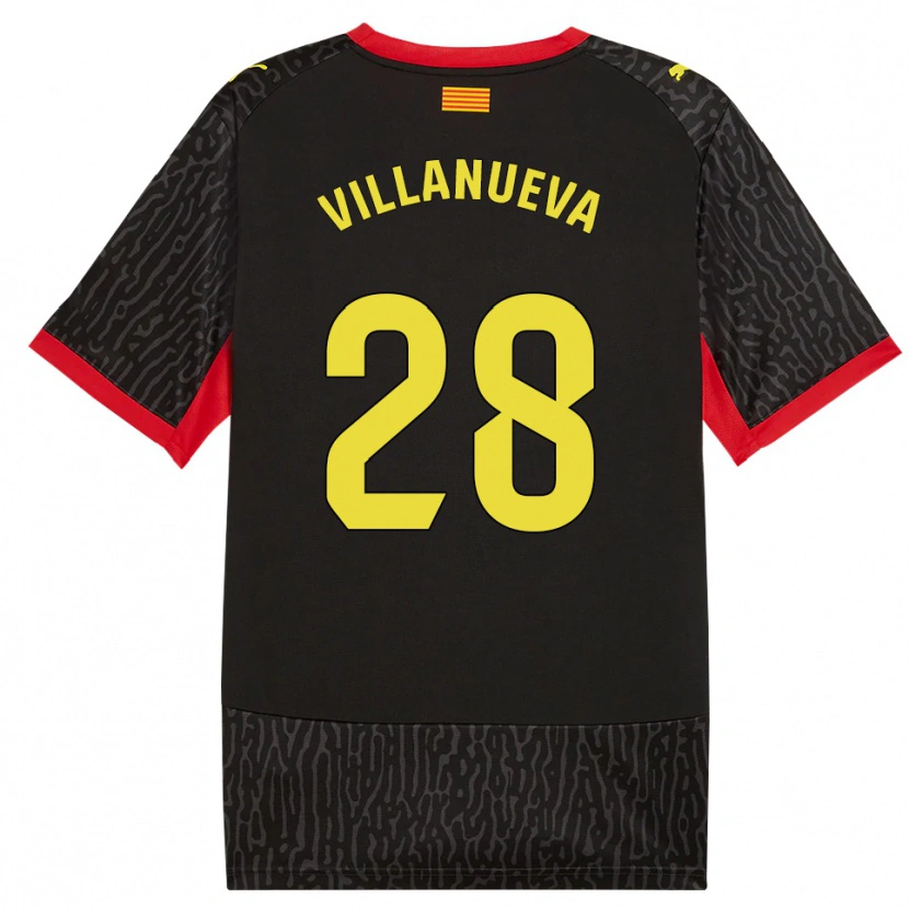 Danxen Kvinder Pablo Villanueva #28 Sort Gul Rød Udebane Spillertrøjer 2026/27 Trøje T-Shirt