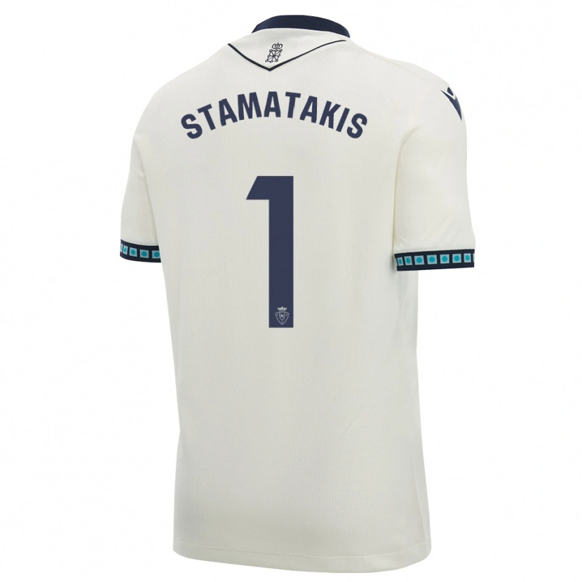 Danxen Kvinder Dimitrios Stamatakis #1 Hvid Sort Lys Himmelblå Udebane Spillertrøjer 2026/27 Trøje T-Shirt