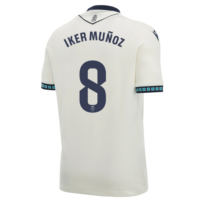 Danxen Kvinder Iker Muñoz #8 Hvid Sort Lys Himmelblå Udebane Spillertrøjer 2026/27 Trøje T-Shirt