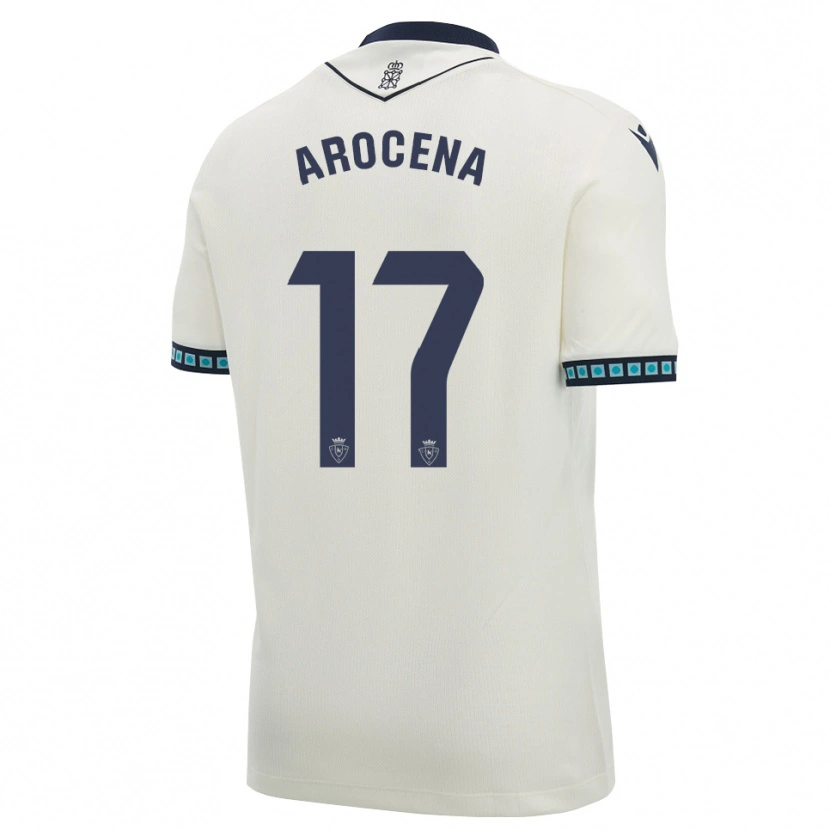 Danxen Kvinder Asier Arocena #17 Hvid Sort Lys Himmelblå Udebane Spillertrøjer 2026/27 Trøje T-Shirt