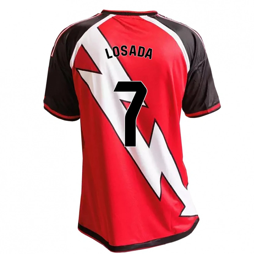Danxen Kvinder Juan Losada #7 Rød Sort Hvid Udebane Spillertrøjer 2026/27 Trøje T-Shirt