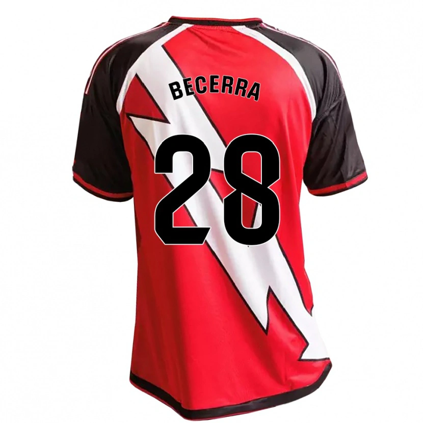 Danxen Kvinder Samu Becerra #28 Rød Sort Hvid Udebane Spillertrøjer 2026/27 Trøje T-Shirt