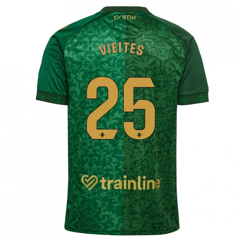Danxen Kvinder Fran Vieites #25 Skovgrøn Mørk Gyldenrod Udebane Spillertrøjer 2026/27 Trøje T-Shirt