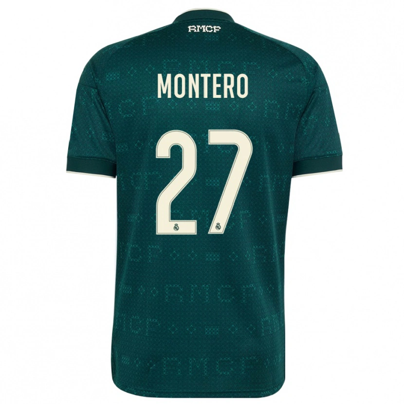 Danxen Kvinder Pablo Montero #27 Mørk Skifergrå Hvid Udebane Spillertrøjer 2026/27 Trøje T-Shirt