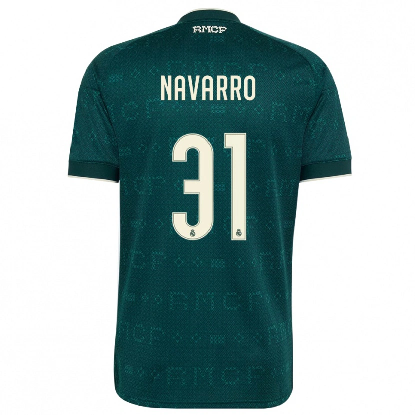 Danxen Kvinder Javi Navarro #31 Mørk Skifergrå Hvid Udebane Spillertrøjer 2026/27 Trøje T-Shirt