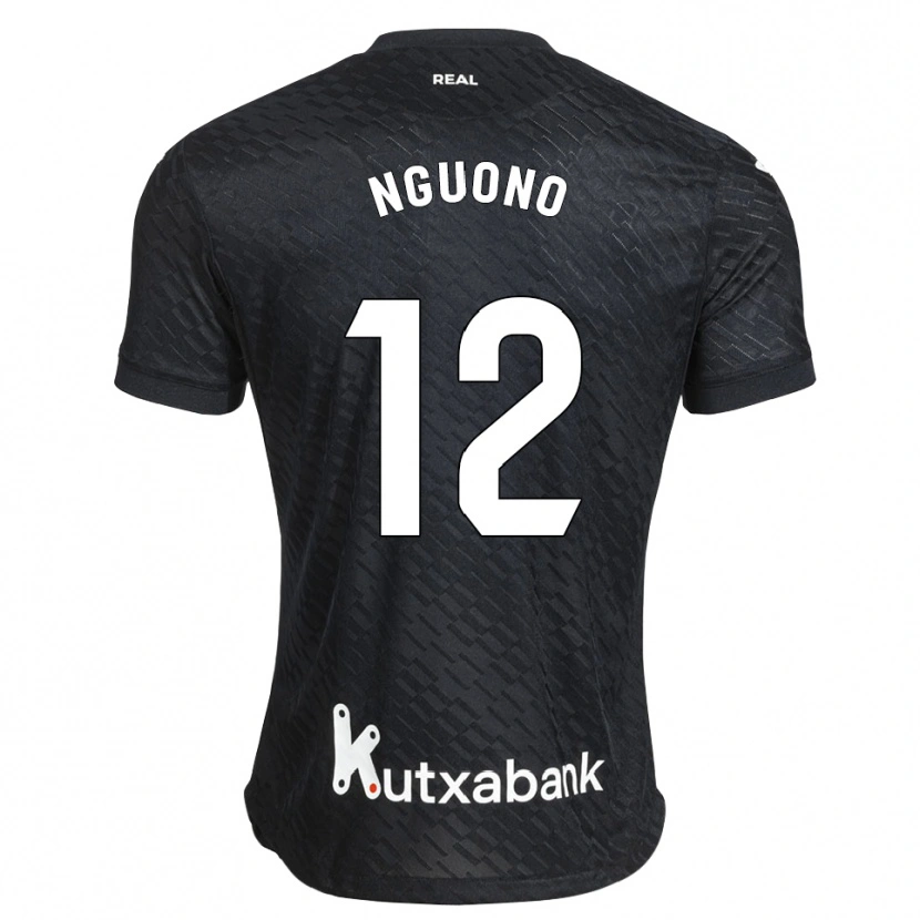 Danxen Kvinder Job Ochieng #12 Sort Hvid Udebane Spillertrøjer 2026/27 Trøje T-Shirt