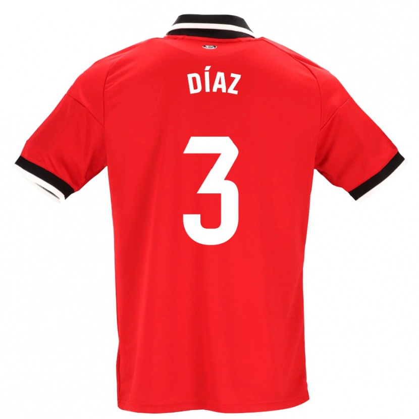 Danxen Kvinder Julio Díaz #3 Sort Hvid Rød Udebane Spillertrøjer 2026/27 Trøje T-Shirt