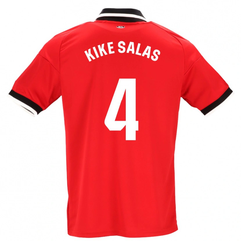 Danxen Kvinder Kike Salas #4 Sort Hvid Rød Udebane Spillertrøjer 2026/27 Trøje T-Shirt