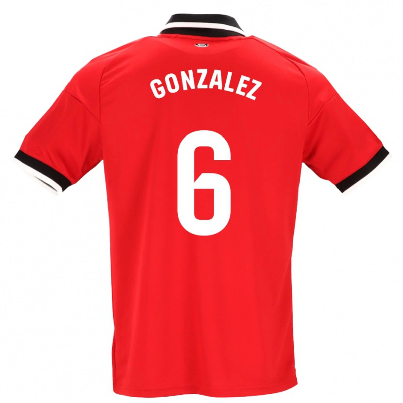Danxen Kvinder Pamela González #6 Sort Hvid Rød Udebane Spillertrøjer 2026/27 Trøje T-Shirt