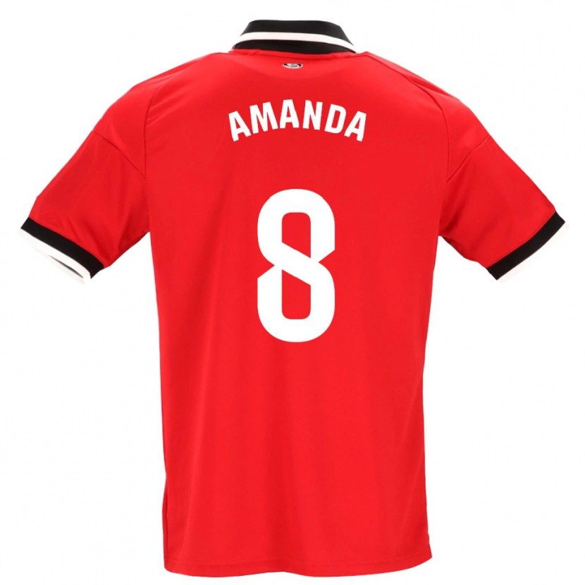 Danxen Kvinder Amanda Sampedro Bustos #8 Sort Hvid Rød Udebane Spillertrøjer 2026/27 Trøje T-Shirt