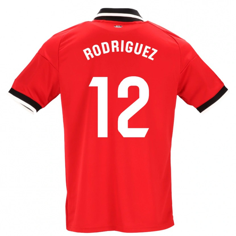 Danxen Kvinder Lucía María Rodríguez Herrero #12 Sort Hvid Rød Udebane Spillertrøjer 2026/27 Trøje T-Shirt