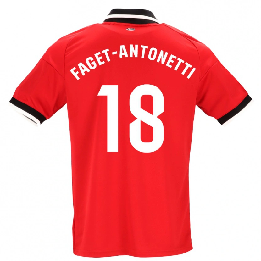 Danxen Kvinder Roméo Faget-Antonetti #18 Sort Hvid Rød Udebane Spillertrøjer 2026/27 Trøje T-Shirt